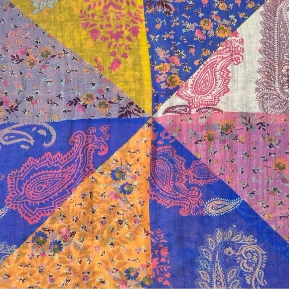 Moksha Anthropologie Luxury 100% Wool Multi Print Infinity Scarf NWT - Picture 4 of 8